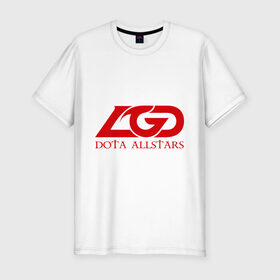 Мужская футболка премиум с принтом LGD Dota 2 в Тюмени, 92% хлопок, 8% лайкра | приталенный силуэт, круглый вырез ворота, длина до линии бедра, короткий рукав | Тематика изображения на принте: all | dota | dota2 | lgd | stars | дота | дота2 | лгд
