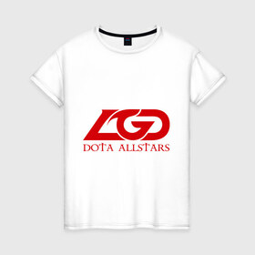 Женская футболка хлопок с принтом LGD Dota 2 в Тюмени, 100% хлопок | прямой крой, круглый вырез горловины, длина до линии бедер, слегка спущенное плечо | all | dota | dota2 | lgd | stars | дота | дота2 | лгд