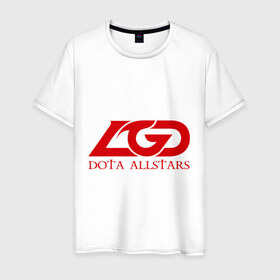 Мужская футболка хлопок с принтом LGD Dota 2 в Тюмени, 100% хлопок | прямой крой, круглый вырез горловины, длина до линии бедер, слегка спущенное плечо. | Тематика изображения на принте: all | dota | dota2 | lgd | stars | дота | дота2 | лгд