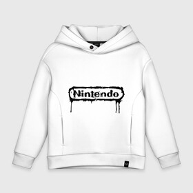 Детское худи Oversize хлопок с принтом Nintendo в Тюмени, френч-терри — 70% хлопок, 30% полиэстер. Мягкий теплый начес внутри —100% хлопок | боковые карманы, эластичные манжеты и нижняя кромка, капюшон на магнитной кнопке | баста | ноггано