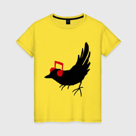 Женская футболка хлопок с принтом Слушай музыку в Тюмени, 100% хлопок | прямой крой, круглый вырез горловины, длина до линии бедер, слегка спущенное плечо | 