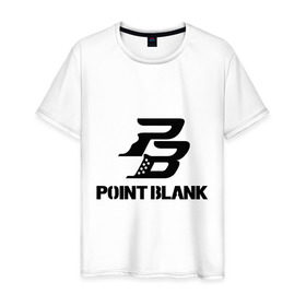 Мужская футболка хлопок с принтом Point Blank в Тюмени, 100% хлопок | прямой крой, круглый вырез горловины, длина до линии бедер, слегка спущенное плечо. | pb | поинт блэнк