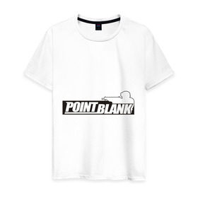 Мужская футболка хлопок с принтом Point Blank в Тюмени, 100% хлопок | прямой крой, круглый вырез горловины, длина до линии бедер, слегка спущенное плечо. | 