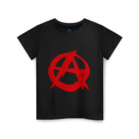 Детская футболка хлопок с принтом Анархист в Тюмени, 100% хлопок | круглый вырез горловины, полуприлегающий силуэт, длина до линии бедер | анархия | мама