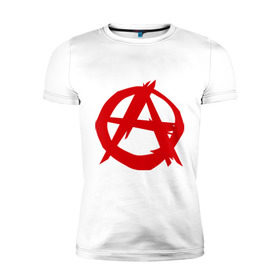 Мужская футболка премиум с принтом Анархист в Тюмени, 92% хлопок, 8% лайкра | приталенный силуэт, круглый вырез ворота, длина до линии бедра, короткий рукав | анархия | мама