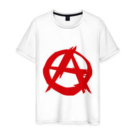 Мужская футболка хлопок с принтом Анархист в Тюмени, 100% хлопок | прямой крой, круглый вырез горловины, длина до линии бедер, слегка спущенное плечо. | анархия | мама