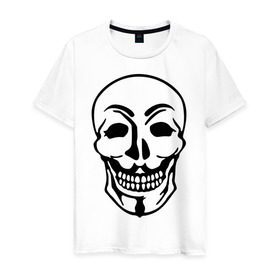 Мужская футболка хлопок с принтом Анонимус - череп в Тюмени, 100% хлопок | прямой крой, круглый вырез горловины, длина до линии бедер, слегка спущенное плечо. | скелет