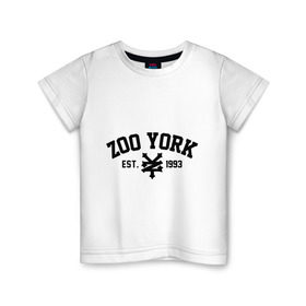 Детская футболка хлопок с принтом Zoo York в Тюмени, 100% хлопок | круглый вырез горловины, полуприлегающий силуэт, длина до линии бедер | 300 | york | zoo | антибренд | зоо | йорк