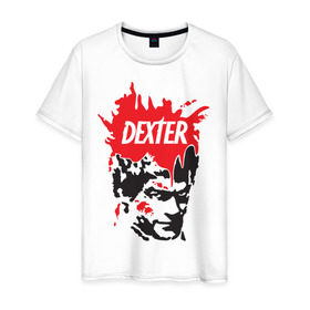 Мужская футболка хлопок с принтом Сериал Декстер (Dexter) в Тюмени, 100% хлопок | прямой крой, круглый вырез горловины, длина до линии бедер, слегка спущенное плечо. | 