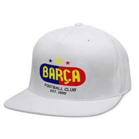 Кепка снепбек с прямым козырьком с принтом Barcelona Football club в Тюмени, хлопок 100% |  | barca | barcelona | club | football | барселона | клуб | футбол
