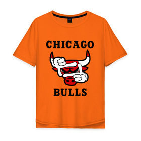 Мужская футболка хлопок Oversize с принтом Chicago Bulls Swag в Тюмени, 100% хлопок | свободный крой, круглый ворот, “спинка” длиннее передней части | bulls | chicago | new | swag | буллс | чикаго