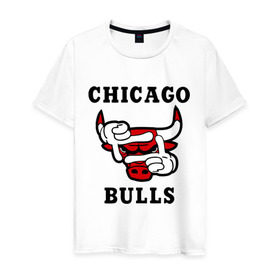 Мужская футболка хлопок с принтом Chicago Bulls Swag в Тюмени, 100% хлопок | прямой крой, круглый вырез горловины, длина до линии бедер, слегка спущенное плечо. | bulls | chicago | new | swag | буллс | чикаго