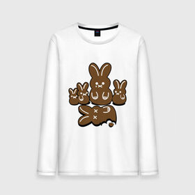 Мужской лонгслив хлопок с принтом Шоколадные кролики в Тюмени, 100% хлопок |  | chocolate | death | rabbit | еда | зайцы | заяц | зверь | кролик | шоколад