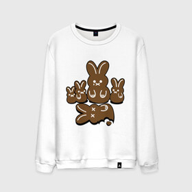 Мужской свитшот хлопок с принтом Шоколадные кролики в Тюмени, 100% хлопок |  | chocolate | death | rabbit | еда | зайцы | заяц | зверь | кролик | шоколад