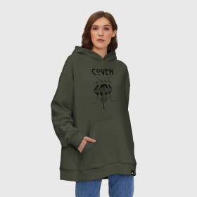 Худи SuperOversize хлопок с принтом Coven в Тюмени, 70% хлопок, 30% полиэстер, мягкий начес внутри | карман-кенгуру, эластичная резинка на манжетах и по нижней кромке, двухслойный капюшон
 | american horror story | coven | voodoo | американская история ужасов | ведьма | ведьмы | вуду | колдовство | колдуньи | колдунья | магия | пентограмма | триллер | ужасы | худу