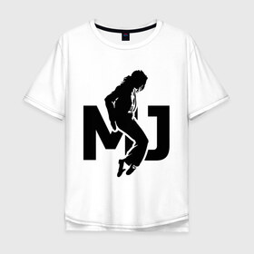 Мужская футболка хлопок Oversize с принтом Майкл Джексон в Тюмени, 100% хлопок | свободный крой, круглый ворот, “спинка” длиннее передней части | Тематика изображения на принте: jackson | king | michael | music | pop | джексон | джэксон | король | майкл | музыка | поп | попса
