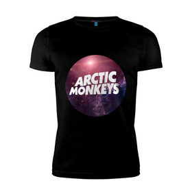 Мужская футболка премиум с принтом Arctic monkeys space logo в Тюмени, 92% хлопок, 8% лайкра | приталенный силуэт, круглый вырез ворота, длина до линии бедра, короткий рукав | Тематика изображения на принте: arctic monkeys