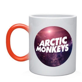 Кружка хамелеон с принтом Arctic monkeys space logo в Тюмени, керамика | меняет цвет при нагревании, емкость 330 мл | Тематика изображения на принте: arctic monkeys