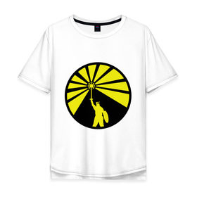 Мужская футболка хлопок Oversize с принтом Dark Souls в Тюмени, 100% хлопок | свободный крой, круглый ворот, “спинка” длиннее передней части | 