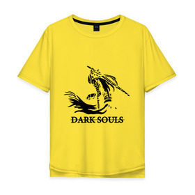 Мужская футболка хлопок Oversize с принтом Dark Souls в Тюмени, 100% хлопок | свободный крой, круглый ворот, “спинка” длиннее передней части | dark souls