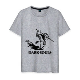 Мужская футболка хлопок с принтом Dark Souls в Тюмени, 100% хлопок | прямой крой, круглый вырез горловины, длина до линии бедер, слегка спущенное плечо. | Тематика изображения на принте: dark souls