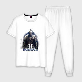 Мужская пижама хлопок с принтом Dark Souls в Тюмени, 100% хлопок | брюки и футболка прямого кроя, без карманов, на брюках мягкая резинка на поясе и по низу штанин
 | 
