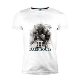 Мужская футболка премиум с принтом Dark Souls в Тюмени, 92% хлопок, 8% лайкра | приталенный силуэт, круглый вырез ворота, длина до линии бедра, короткий рукав | dark souls | praise the sun | you died | дарк соулс