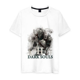 Мужская футболка хлопок с принтом Dark Souls в Тюмени, 100% хлопок | прямой крой, круглый вырез горловины, длина до линии бедер, слегка спущенное плечо. | dark souls | praise the sun | you died | дарк соулс