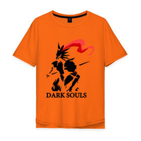 Мужская футболка хлопок Oversize с принтом Dark Souls в Тюмени, 100% хлопок | свободный крой, круглый ворот, “спинка” длиннее передней части | dark souls | praise the sun | you died | дарк соулс