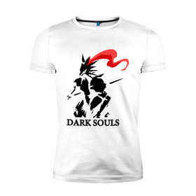 Мужская футболка премиум с принтом Dark Souls в Тюмени, 92% хлопок, 8% лайкра | приталенный силуэт, круглый вырез ворота, длина до линии бедра, короткий рукав | dark souls | praise the sun | you died | дарк соулс