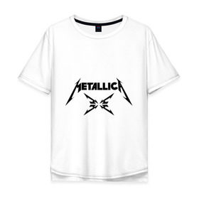 Мужская футболка хлопок Oversize с принтом Metallica в Тюмени, 100% хлопок | свободный крой, круглый ворот, “спинка” длиннее передней части | металлика