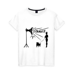 Женская футболка хлопок с принтом Depeche mode strange в Тюмени, 100% хлопок | прямой крой, круглый вырез горловины, длина до линии бедер, слегка спущенное плечо | depeche mode | депеш мод | дипи шмот | меломанам | музыка