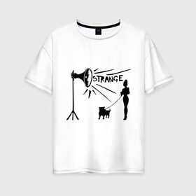 Женская футболка хлопок Oversize с принтом Depeche mode strange в Тюмени, 100% хлопок | свободный крой, круглый ворот, спущенный рукав, длина до линии бедер
 | depeche mode | депеш мод | дипи шмот | меломанам | музыка