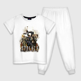 Детская пижама хлопок с принтом S.T.A.L.K.E.R. Legends в Тюмени, 100% хлопок |  брюки и футболка прямого кроя, без карманов, на брюках мягкая резинка на поясе и по низу штанин
 | legend | stalker | зона | игра | легенда | сталкер