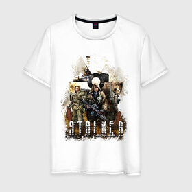 Мужская футболка хлопок с принтом S.T.A.L.K.E.R. Legends в Тюмени, 100% хлопок | прямой крой, круглый вырез горловины, длина до линии бедер, слегка спущенное плечо. | legend | stalker | зона | игра | легенда | сталкер