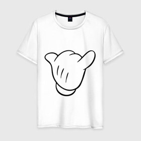 Мужская футболка хлопок с принтом Перчатка Swag в Тюмени, 100% хлопок | прямой крой, круглый вырез горловины, длина до линии бедер, слегка спущенное плечо. | 