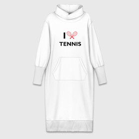 Платье удлиненное хлопок с принтом I Love Tennis в Тюмени,  |  | ракетка | тенис | теннис | теннисист