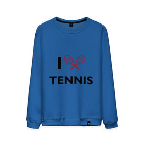 Мужской свитшот хлопок с принтом I Love Tennis в Тюмени, 100% хлопок |  | ракетка | тенис | теннис | теннисист
