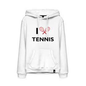 Мужская толстовка хлопок с принтом I Love Tennis в Тюмени, френч-терри, мягкий теплый начес внутри (100% хлопок) | карман-кенгуру, эластичные манжеты и нижняя кромка, капюшон с подкладом и шнурком | ракетка | тенис | теннис | теннисист