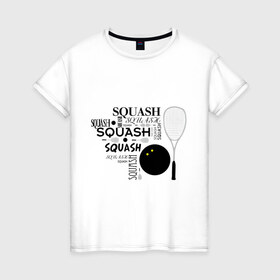 Женская футболка хлопок с принтом SQUASH в Тюмени, 100% хлопок | прямой крой, круглый вырез горловины, длина до линии бедер, слегка спущенное плечо | 