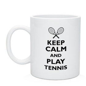 Кружка с принтом Play tennis в Тюмени, керамика | объем — 330 мл, диаметр — 80 мм. Принт наносится на бока кружки, можно сделать два разных изображения | ракетка | тенис | теннис | теннисист