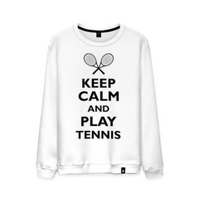 Мужской свитшот хлопок с принтом Play tennis в Тюмени, 100% хлопок |  | ракетка | тенис | теннис | теннисист