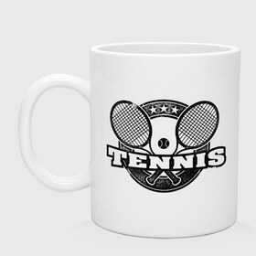 Кружка с принтом Tennis в Тюмени, керамика | объем — 330 мл, диаметр — 80 мм. Принт наносится на бока кружки, можно сделать два разных изображения | ракетка | тенис | теннис | теннисист