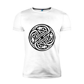 Мужская футболка премиум с принтом Крысы кельтский круг в Тюмени, 92% хлопок, 8% лайкра | приталенный силуэт, круглый вырез ворота, длина до линии бедра, короткий рукав | кельт | круг | крыса | узор