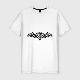 Мужская футболка премиум с принтом Кельтский узор в Тюмени, 92% хлопок, 8% лайкра | приталенный силуэт, круглый вырез ворота, длина до линии бедра, короткий рукав | кельт | орнамент | тату | узор