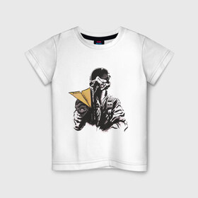 Детская футболка хлопок с принтом Пилот в Тюмени, 100% хлопок | круглый вырез горловины, полуприлегающий силуэт, длина до линии бедер | авиатор | бумажный | пилот | самолет | шлем