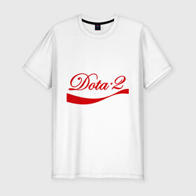 Мужская футболка премиум с принтом Dota 2 Coca cola в Тюмени, 92% хлопок, 8% лайкра | приталенный силуэт, круглый вырез ворота, длина до линии бедра, короткий рукав | Тематика изображения на принте: coca | cola | dota | дота | кола