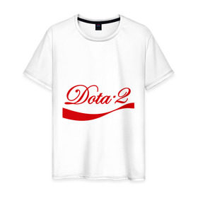Мужская футболка хлопок с принтом Dota 2 Coca cola в Тюмени, 100% хлопок | прямой крой, круглый вырез горловины, длина до линии бедер, слегка спущенное плечо. | Тематика изображения на принте: coca | cola | dota | дота | кола