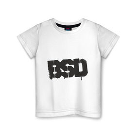 Детская футболка хлопок с принтом BSD в Тюмени, 100% хлопок | круглый вырез горловины, полуприлегающий силуэт, длина до линии бедер | bmx | bsd
