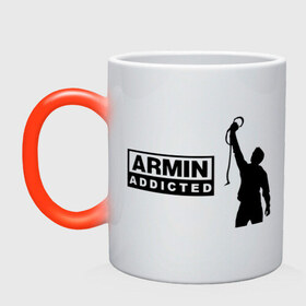 Кружка хамелеон с принтом Armin addicted в Тюмени, керамика | меняет цвет при нагревании, емкость 330 мл | addicted | buuren | van | аrmin